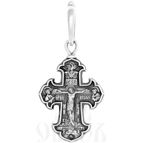 крест «распятие с предстоящими. молитва «спаси и сохрани», серебро 925 проба (арт. 101.481)