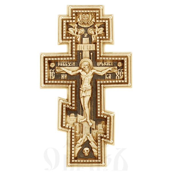 крест «распятие. молитва «да воскреснет бог», золото 585 проба желтое (арт. 201.529)